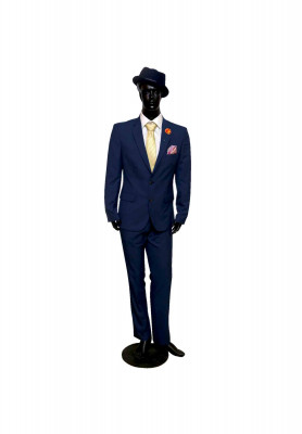 Polyester cotton indigo party suit