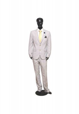 Off white polyester cotton party suit
