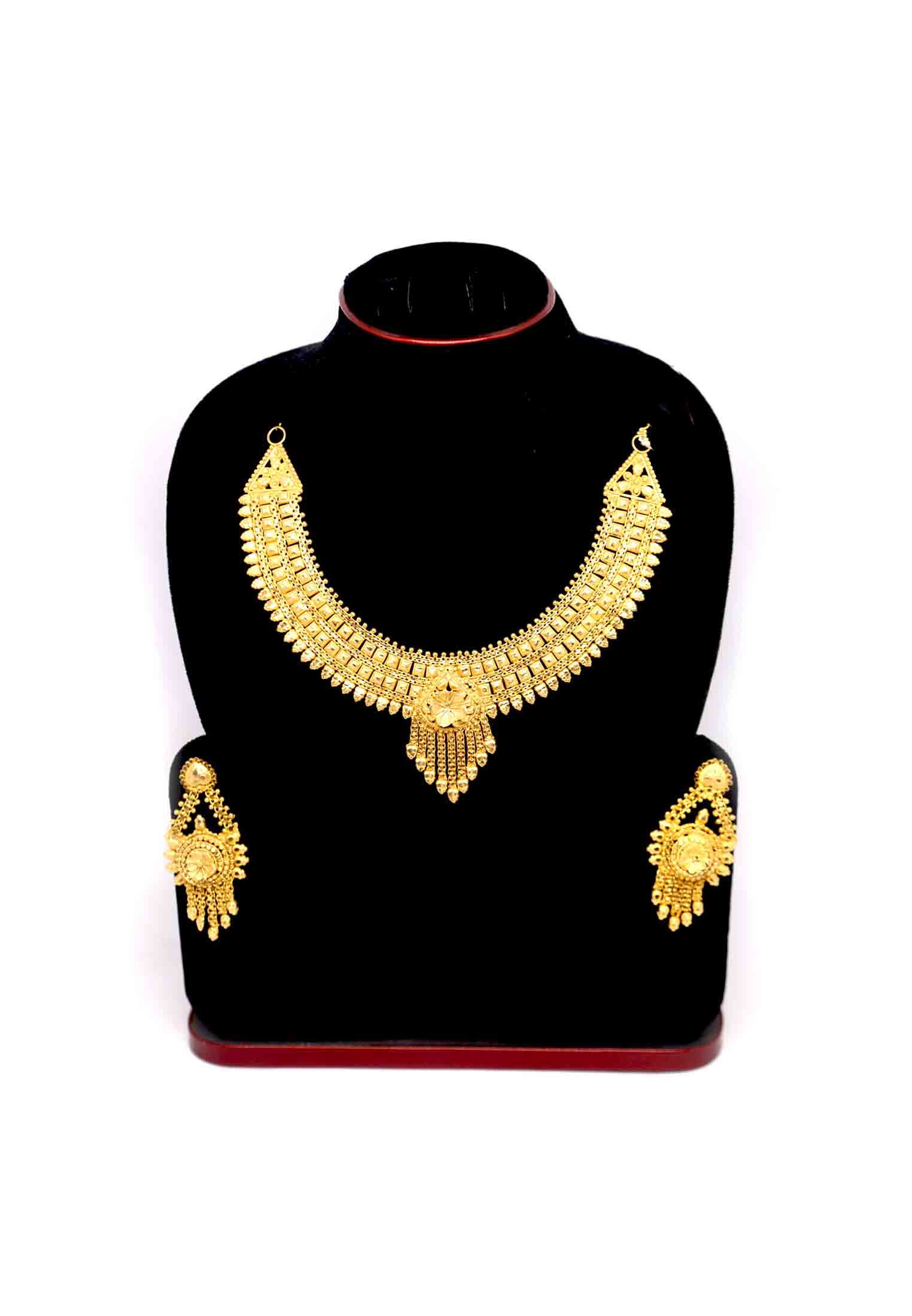 Gold plate wedding necklace set