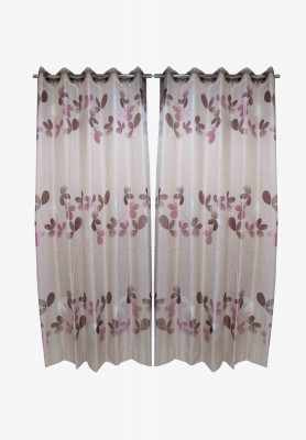 Purple cotton thread stitch regular curtain