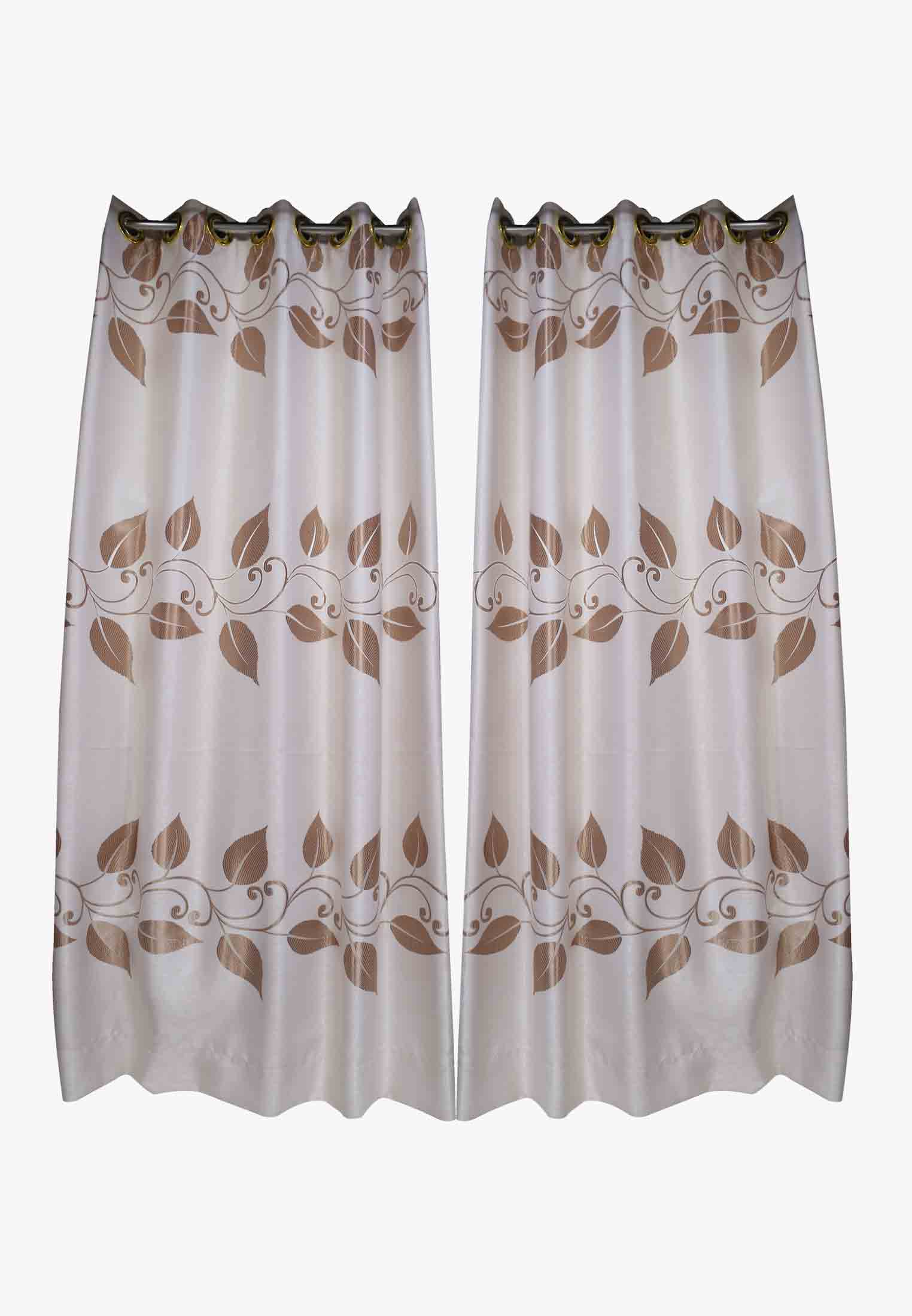 Golden satin both thread stitch curtain