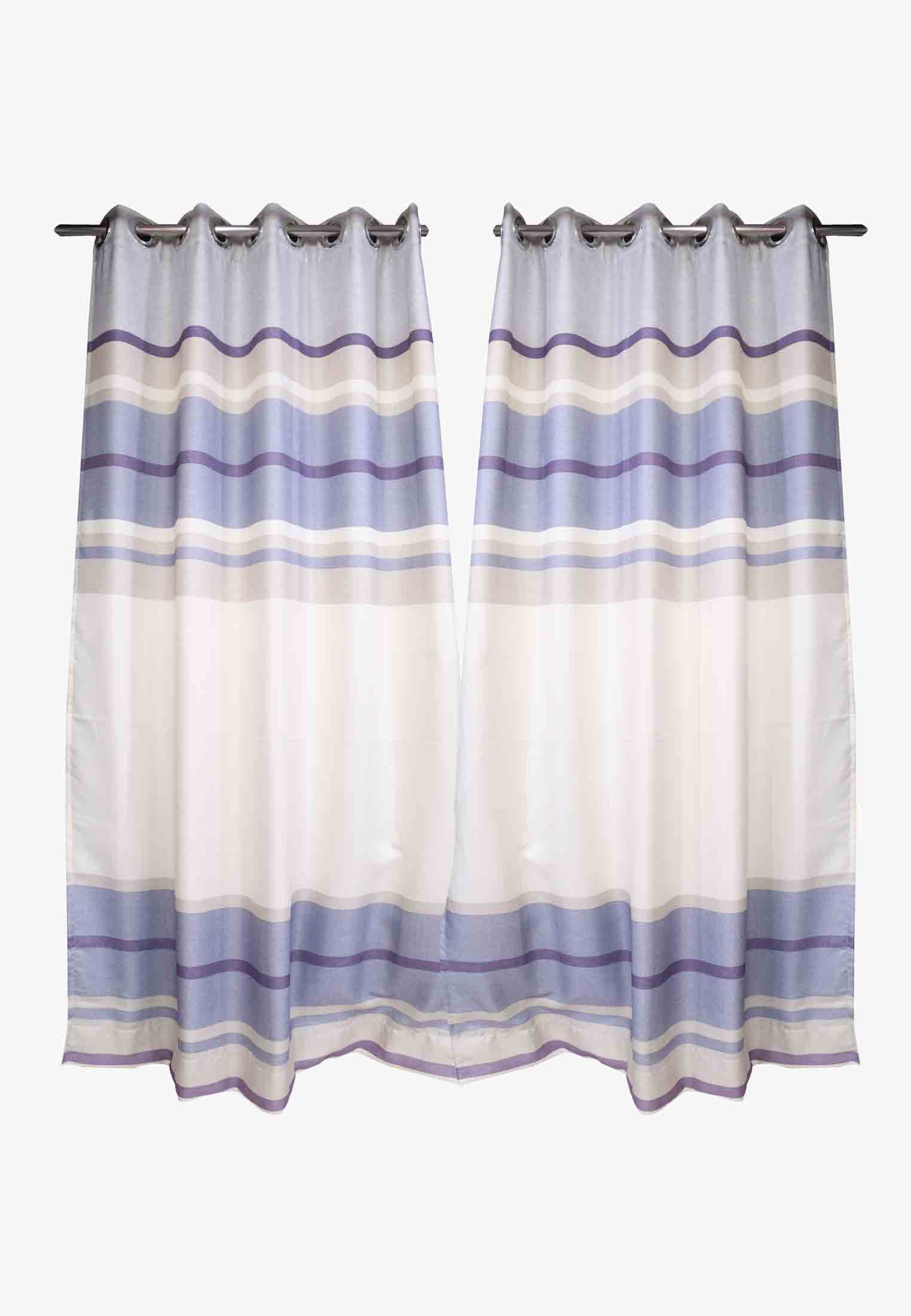 Biye Bazaar Blue Pink Cotton Plain Curtain
