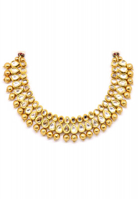 Antic gold plate kundon-puti necklace set