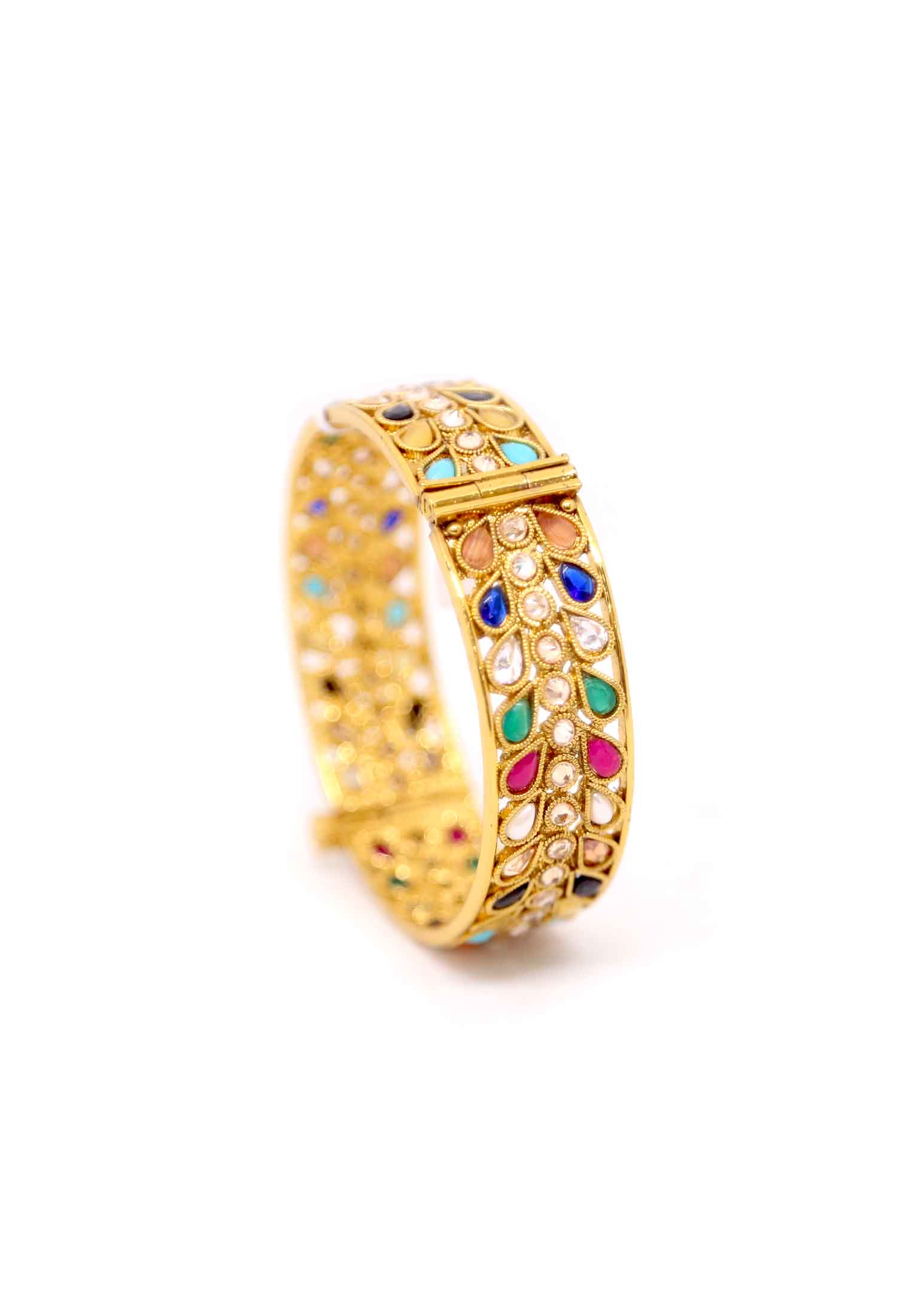 Antic gold plate multi stone wedding chur