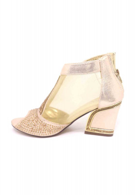 Net golden stone semi heel