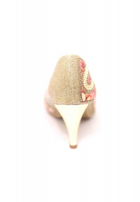 Multi color pearl stone pencil heel