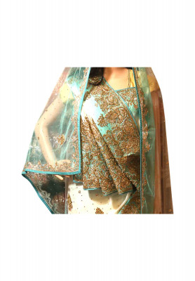 Italian crepe silk zardosi stone saree