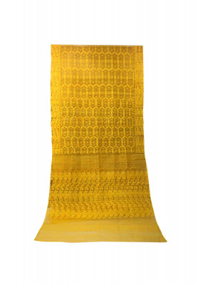 Bashonti yellow thread work saree