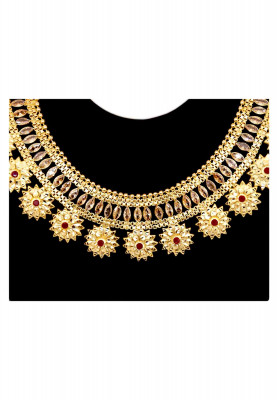 Gold Plated Round Necklace Set