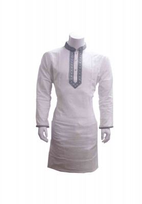 Affordable White Cotton Panjabi