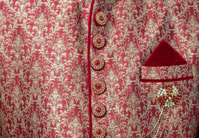 Golden and Maroon Sherwani for Rent