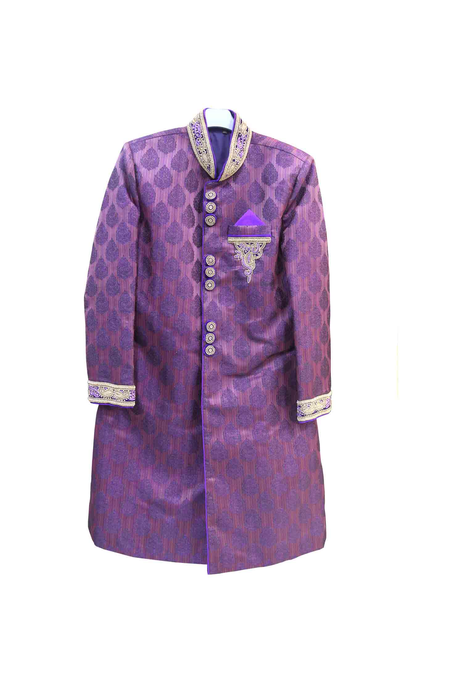 Purple Katan Sherwani