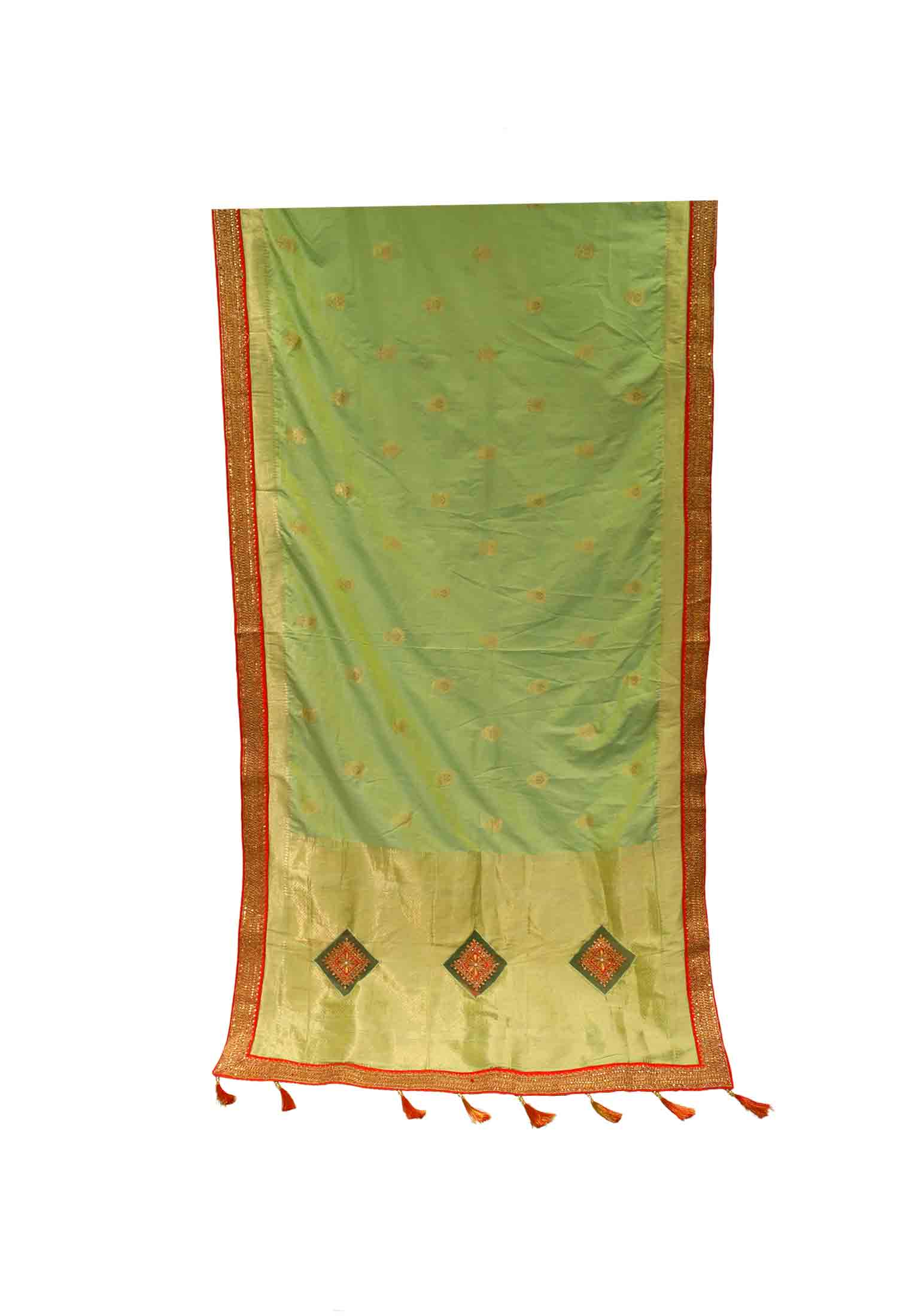 Lemon Colored Katan Saree