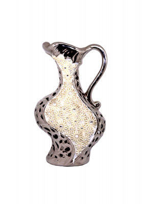 Silver Decorated Flower vase. 