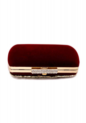 Golden & maroon contrast Party Purse