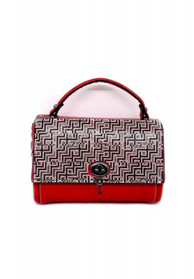 Red Color Artificial leather  Party Purse