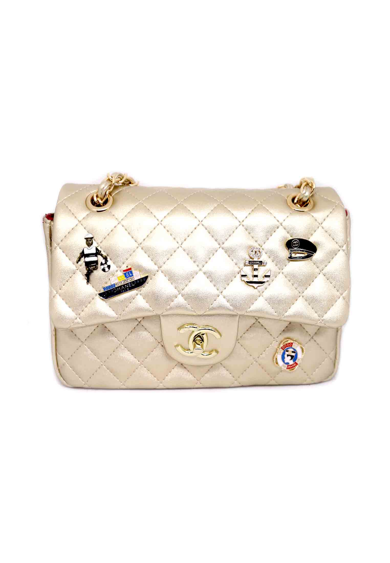  Golden Artificial shinning  leather Party Purse