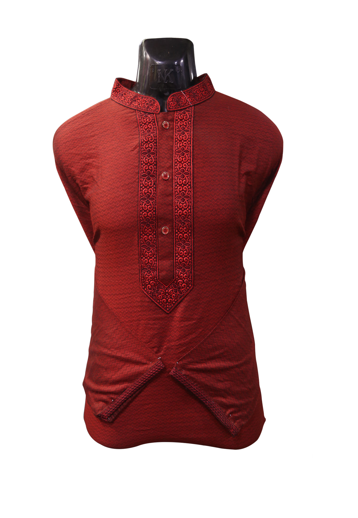  Red Colored Soft Katan Panjabi
