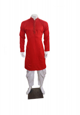 Traditional Red Cotton Panjabi