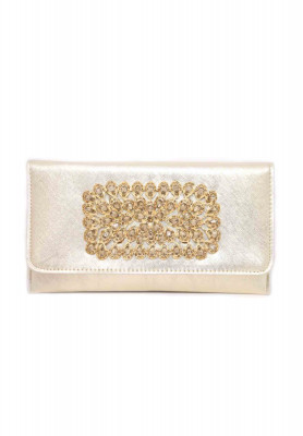 Square Shaped Golden Party Purse