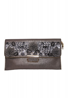 China Leather Grey Party Purse