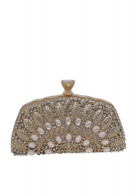 Glittering Golden China Leather Party Purse