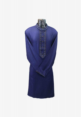 Embroidered Blue Panjabi for Holud