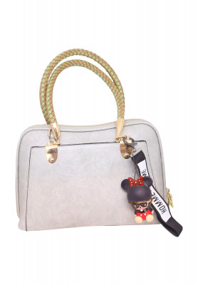 Gray Artificial Leather Ladies Bag