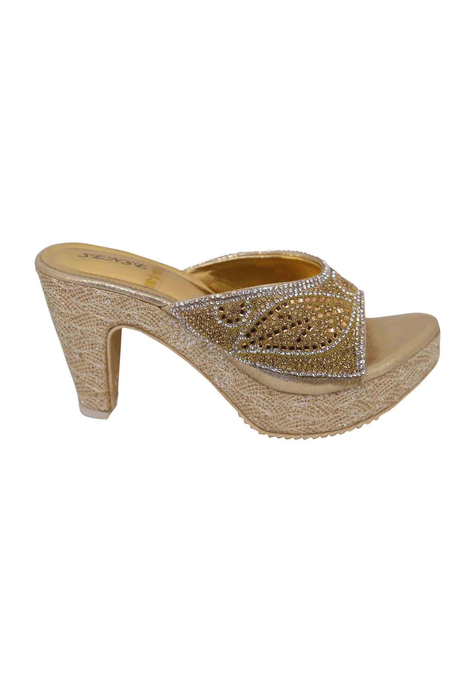 Biye Bazaar | Golden Box Heel for Women