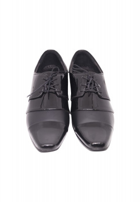 Black Pattern Leather Gents Shoe