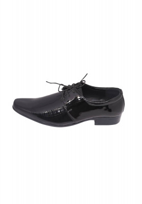 Black Shining Pattern Leather Gents Shoe