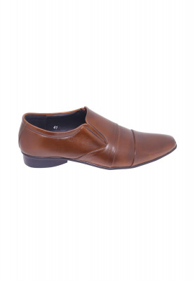 Chocolate Colored Shining Artificial Leather Shoe