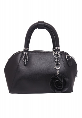 Black Ladies Bag with Floral Design
