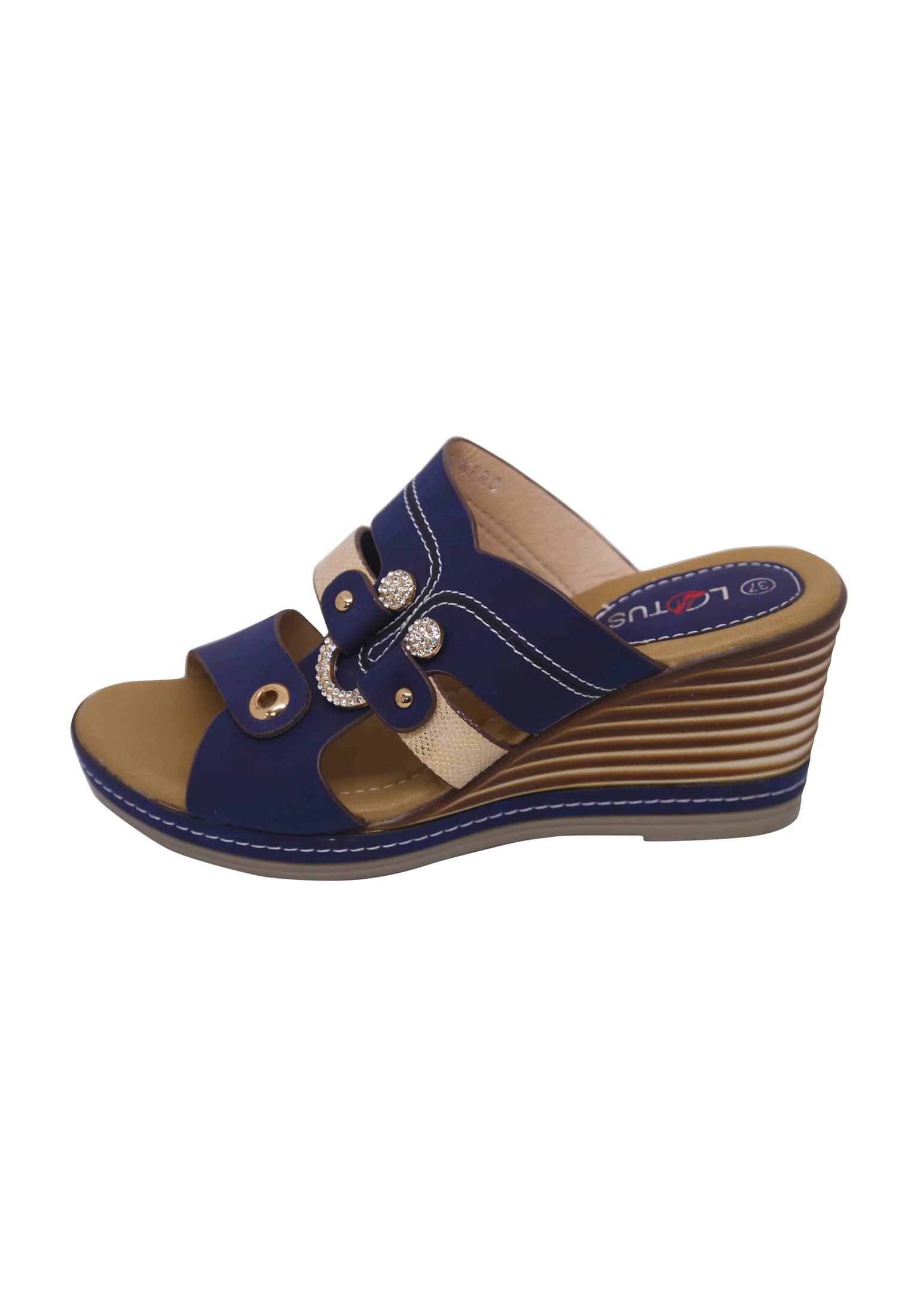 Blue colored Box heel 