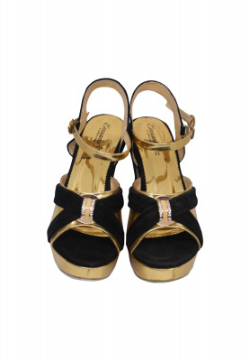 Black &  golden Combination  High heel 