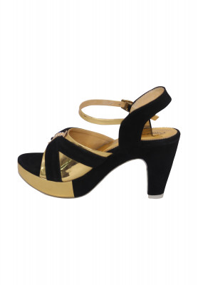 Black &  golden Combination  High heel 