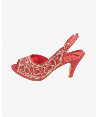 Red Chinese Pencil Heel Shoe