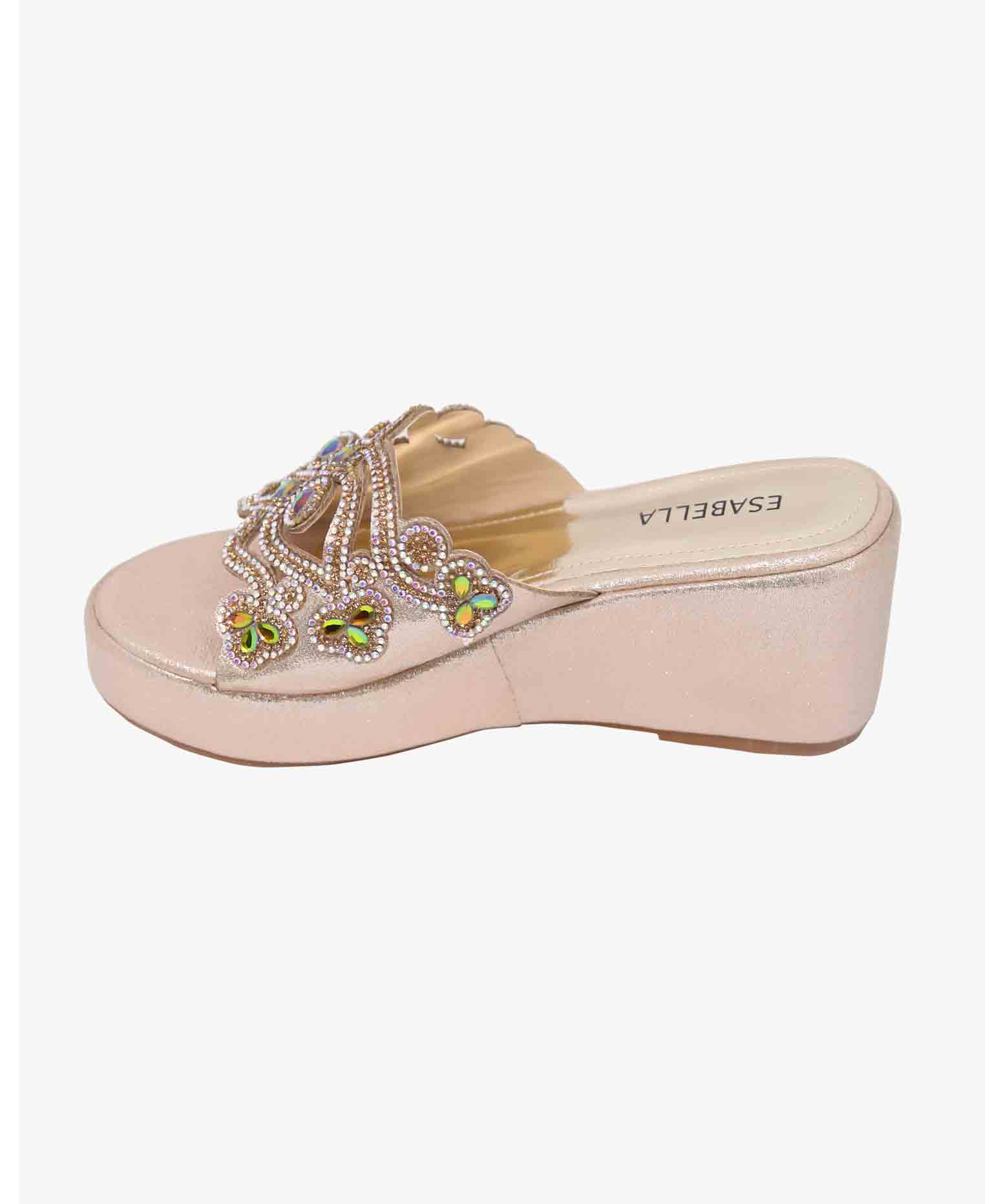 Multi-colored Chinese Balanced Heel Shoe for Women