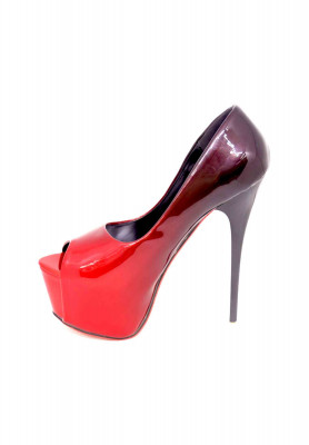 Black and Red High Pencil Heel  