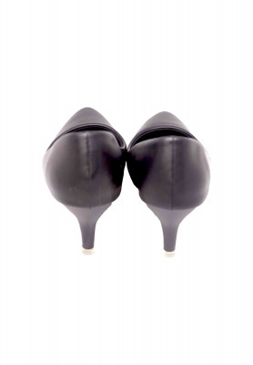 Artificial Leather Black Semi pencil  heel 