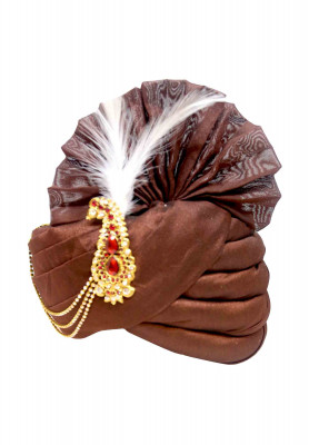 Coffee Colored Pagri made of Silk