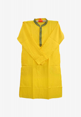 Plain Yellow Cotton Panjabi