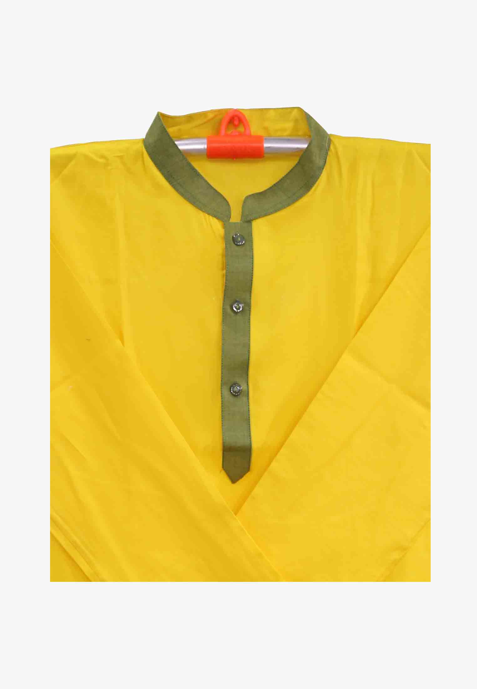 Plain Yellow Cotton Panjabi
