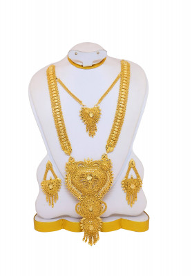 10 Vori V shape Weeding  Gold plated sita set 