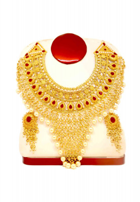 Gold Platted Weeding Jorwa necklace  