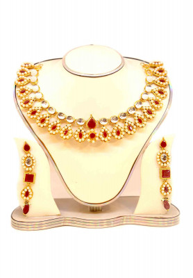 Golden Platted Necklace set for Party 