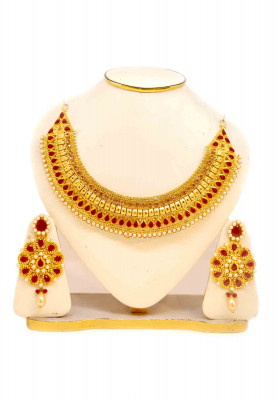 Antic Gold Platted Weeding Necklace set 