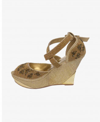 Golden colored Boston heel 
