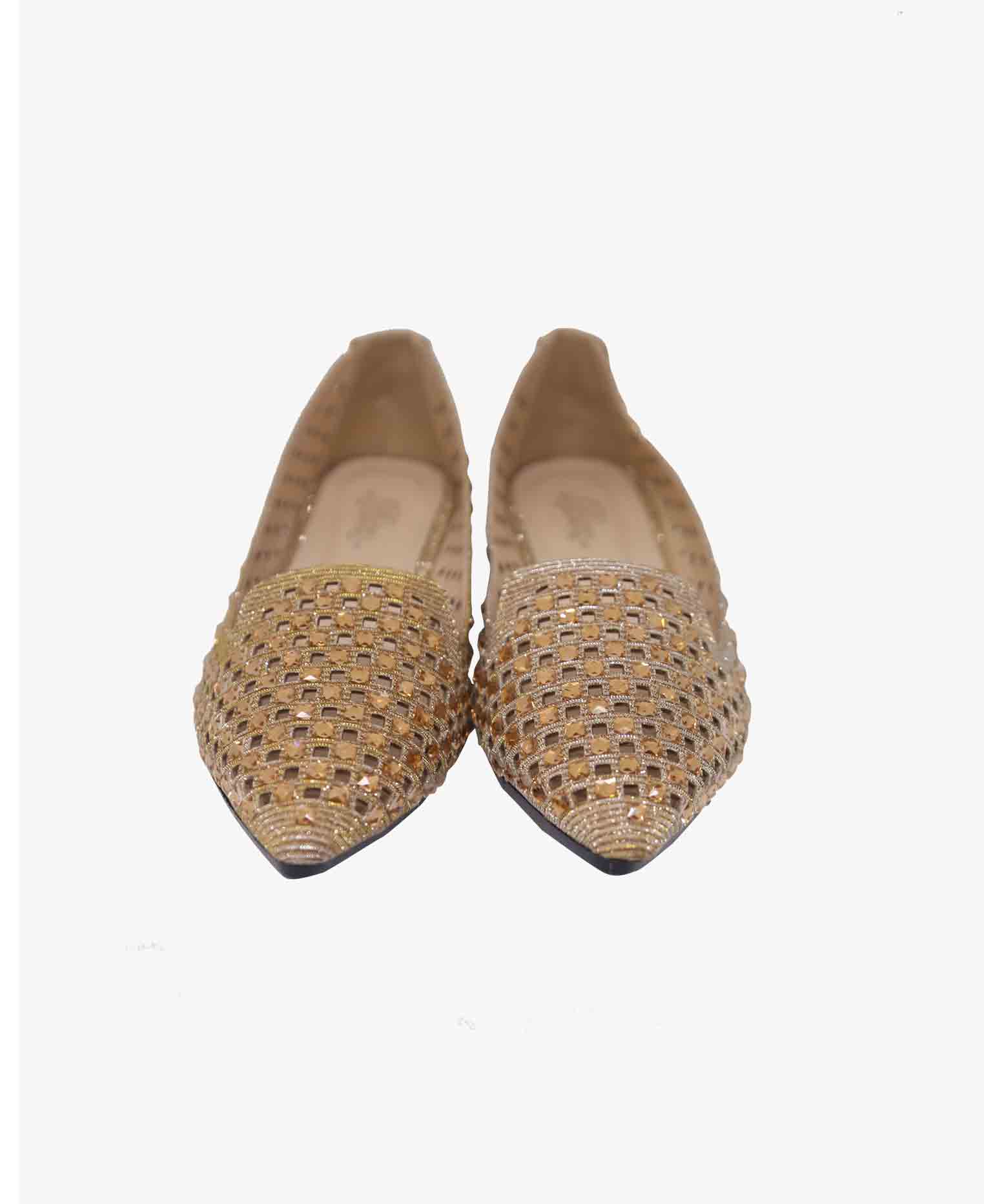 Golden Color Artificial leather Party shoe 