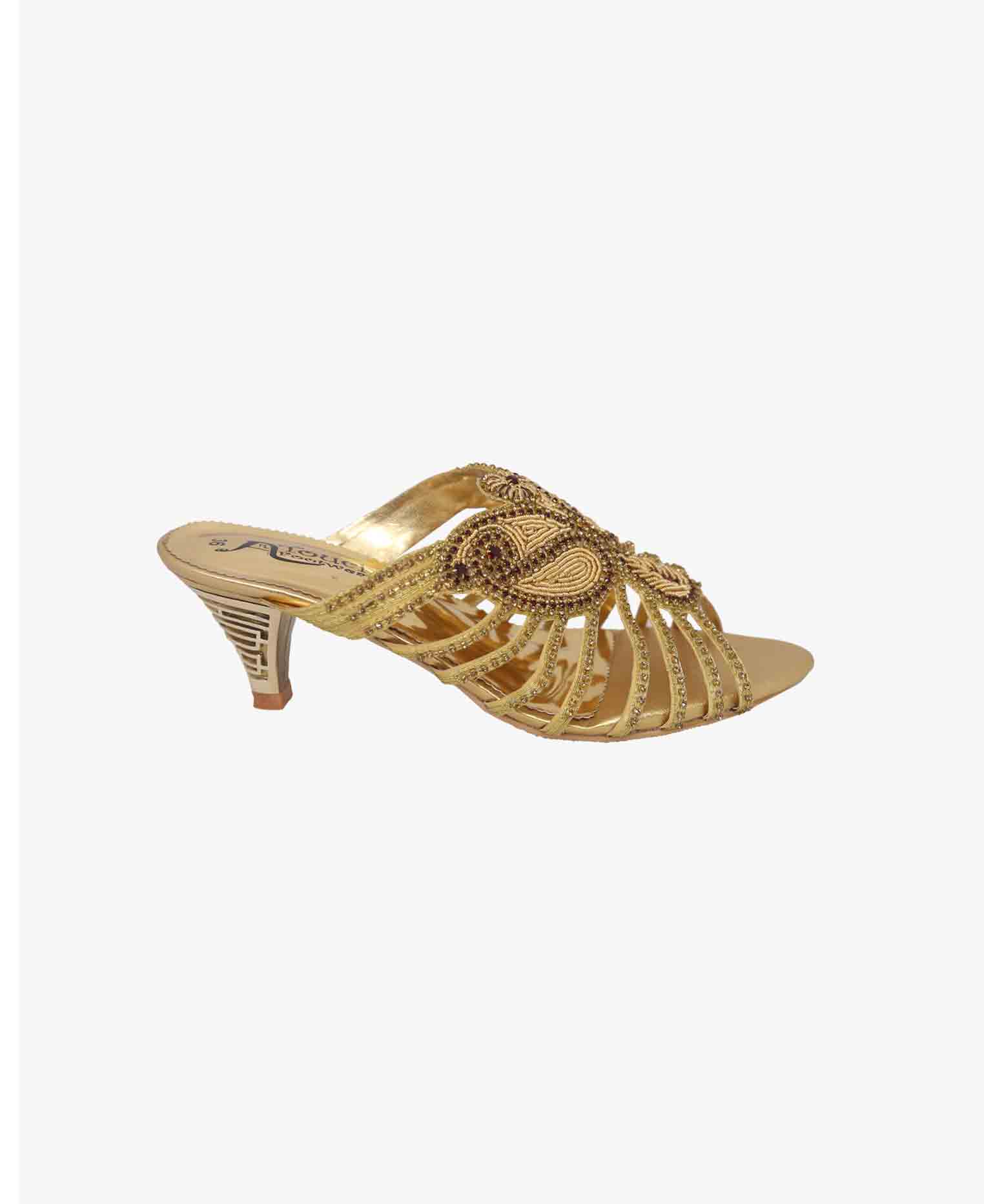 Artificial leather party Semi pencil heel  